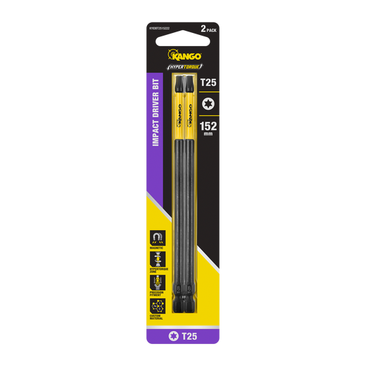 Kango HYPERTORQUE Impact Driver Bit 152mm T25 2 Pack