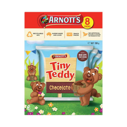 Arnott's Tiny Teddy Chocolate Multipack 8 Pack - 200g