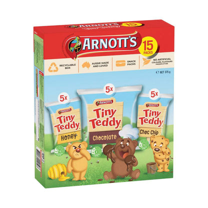 Arnott's Tiny Teddy Variety Multipack 15 Pack - 375g