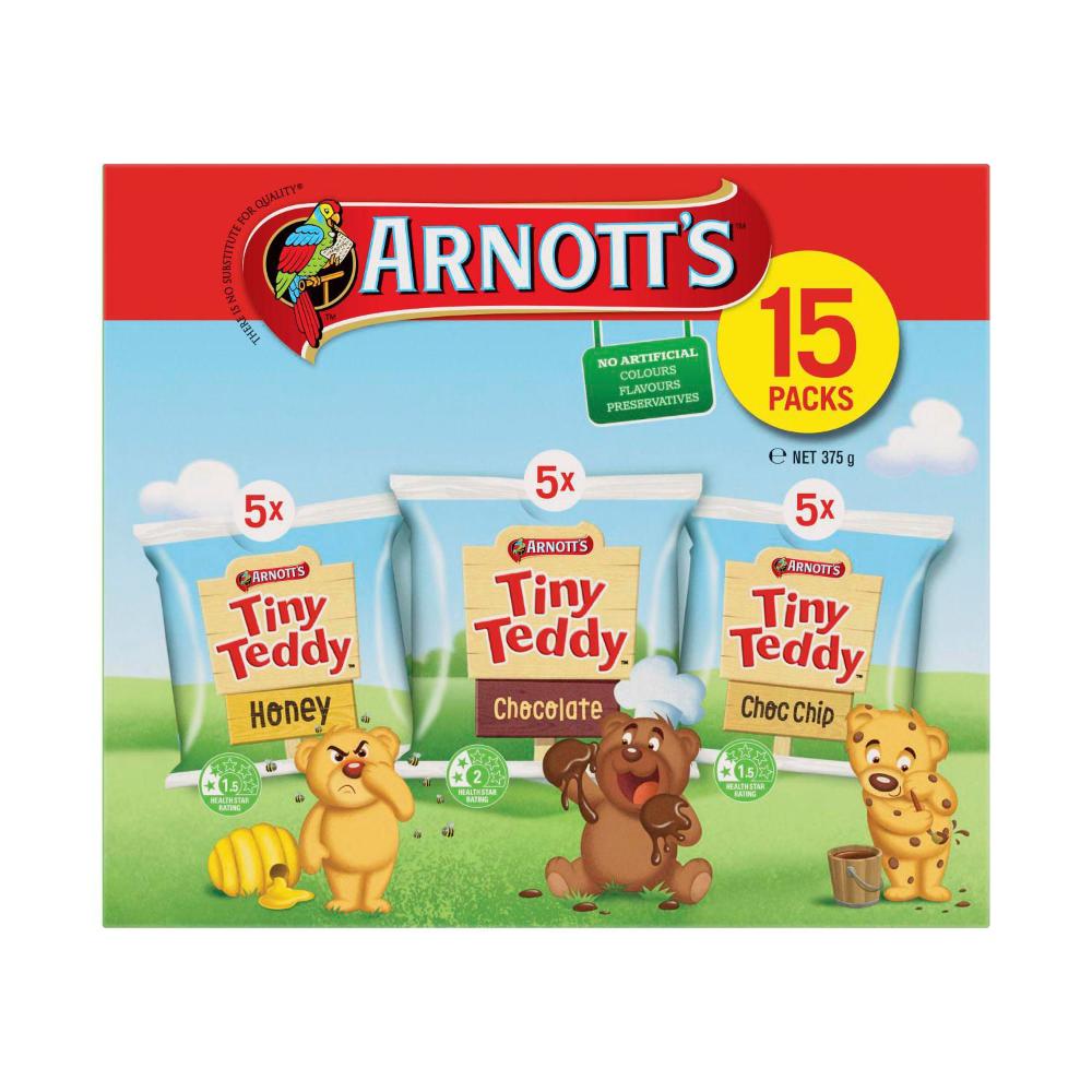 Arnott's Tiny Teddy Variety Multipack 15 Pack - 375g