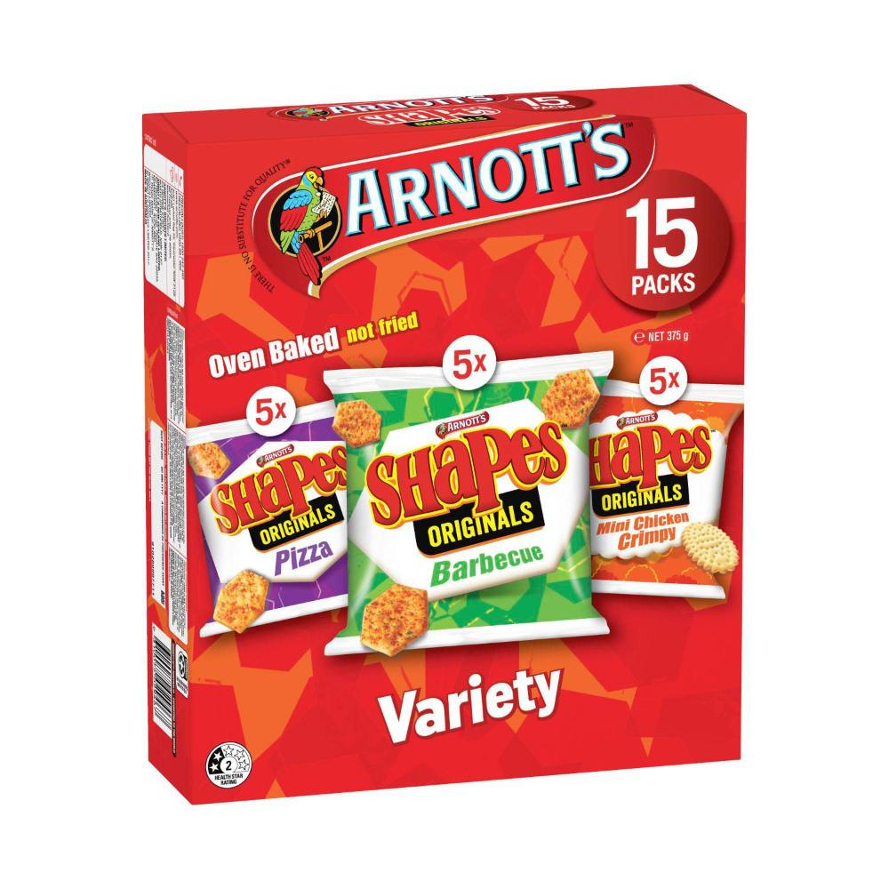 Arnott's Shapes Variety Multipack 15 Pack - 375g