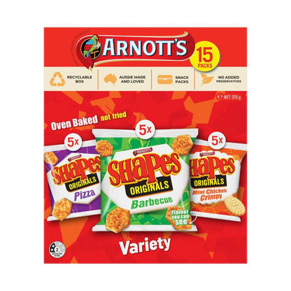 Arnott's Shapes Variety Multipack 15 Pack - 375g