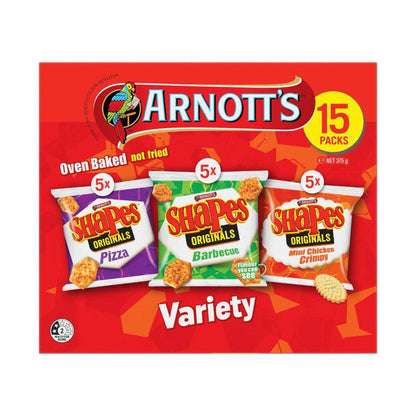 Arnott's Shapes Variety Multipack 15 Pack - 375g