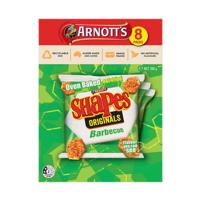 Arnott's Shapes Original BBQ Multipack 8 Pack - 200g