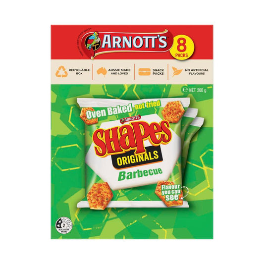 Arnott's Shapes Original BBQ Multipack 8 Pack - 200g