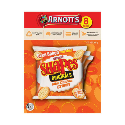 Arnott's Shapes Chicken Crimpy Multipack 8 Pack - 200g