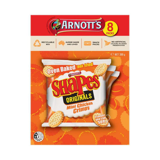 Arnott's Shapes Chicken Crimpy Multipack 8 Pack - 200g