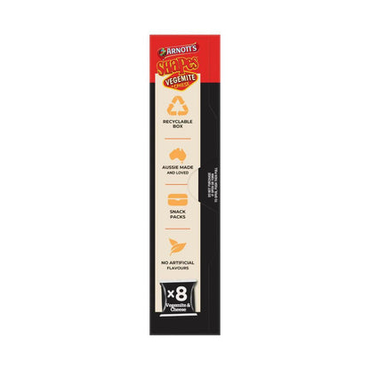 Arnott's Shapes Vegemite & Cheese Cracker Multipack 8 Pack - 200g