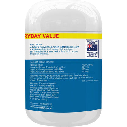 Natures Way Odourless Fish Oil 1000mg Soft Capsules 80 pack