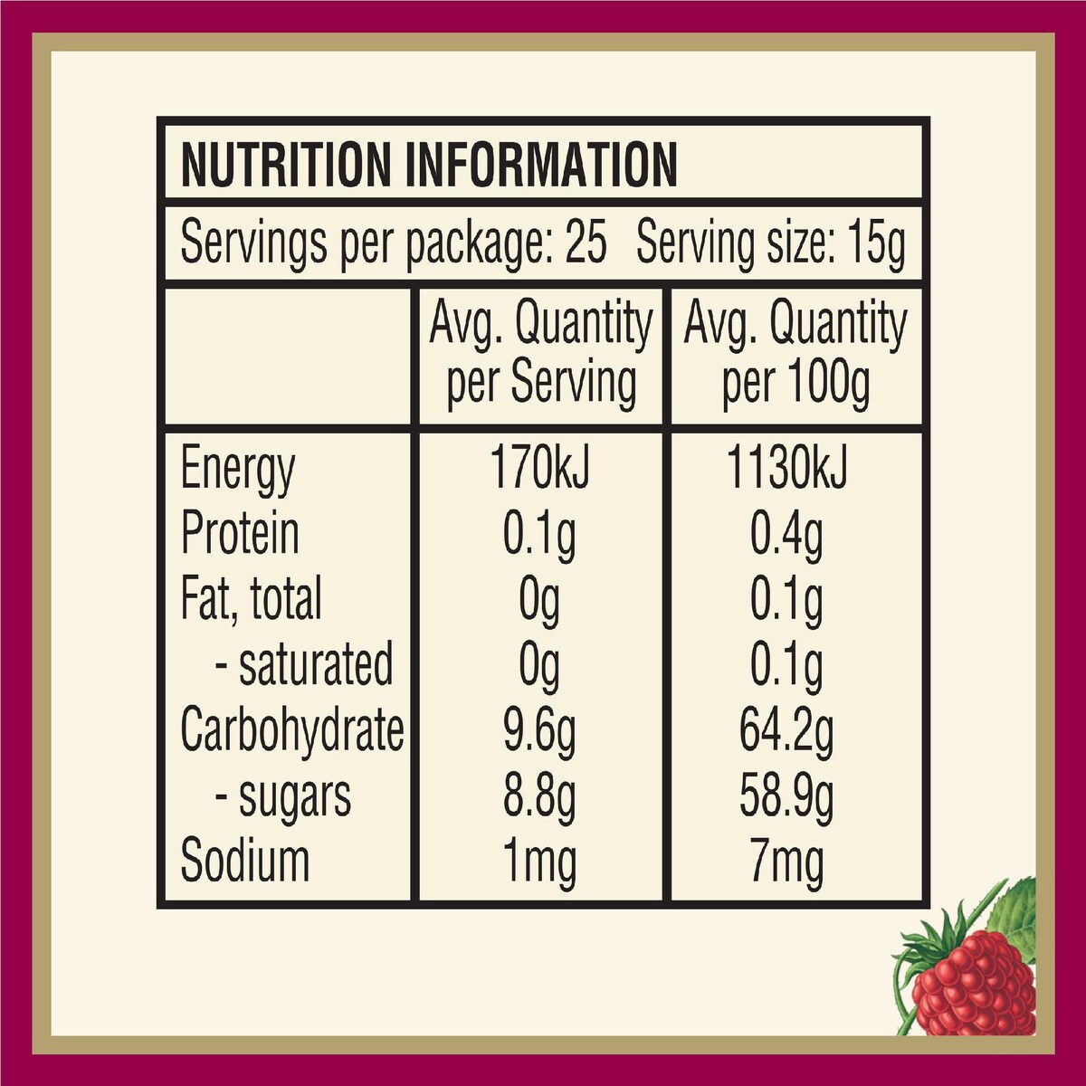 Rose's Raspberry Conserve 375g