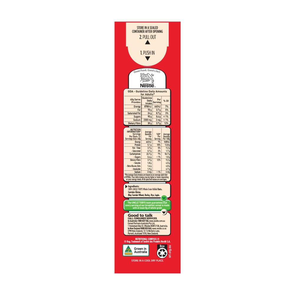 Une Tobys Traditional Rolled Oats - 500g