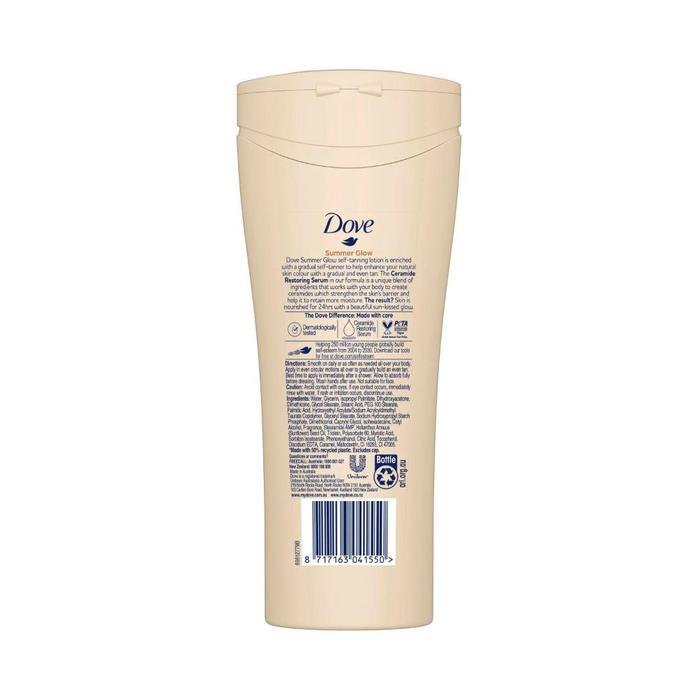 Dove Summer Glow Gradual Self Tanner Body Lotion Fair To Medium - 250mL
