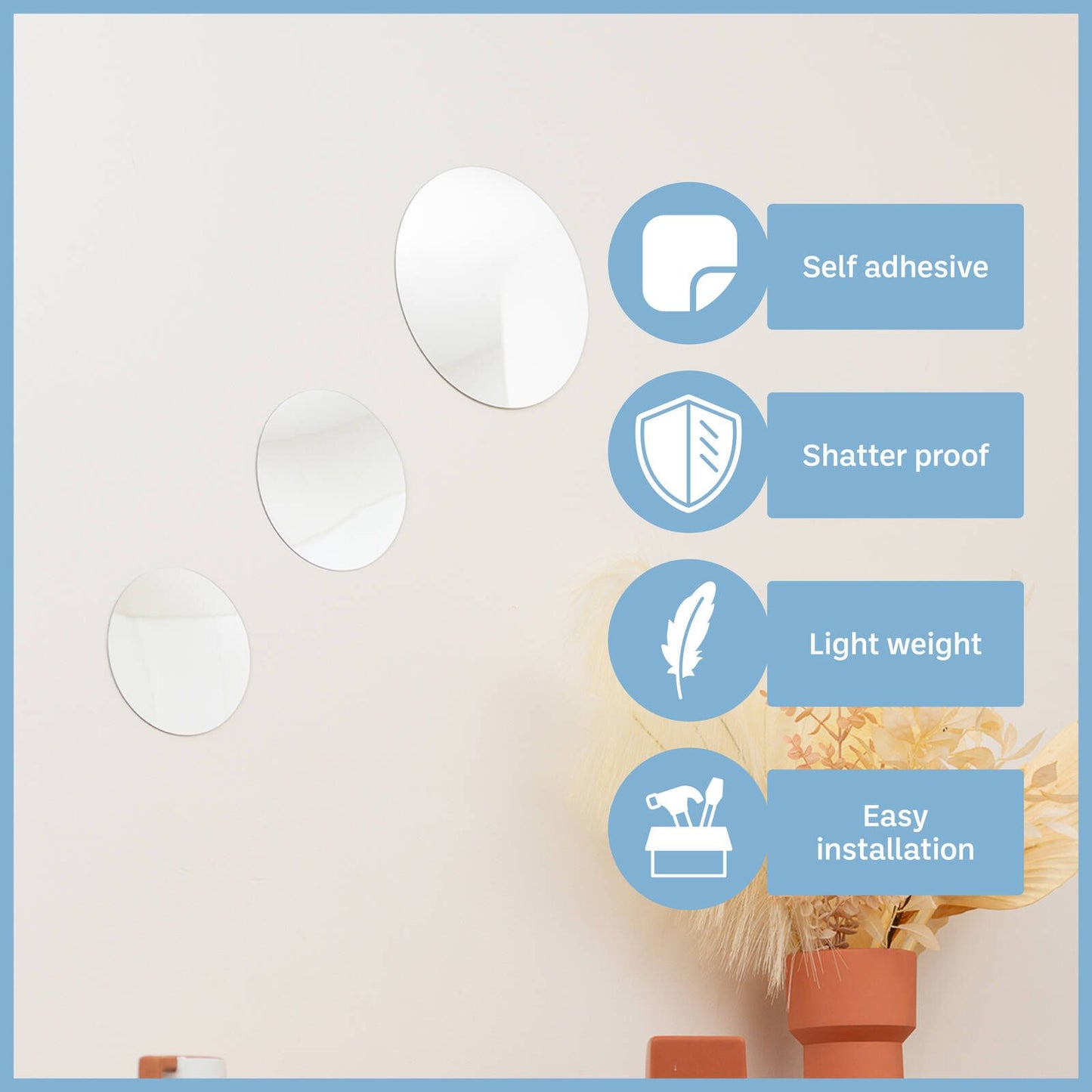 Stylit Round Acrylic Mirror - 150, 170, 240mm - 3 Pack