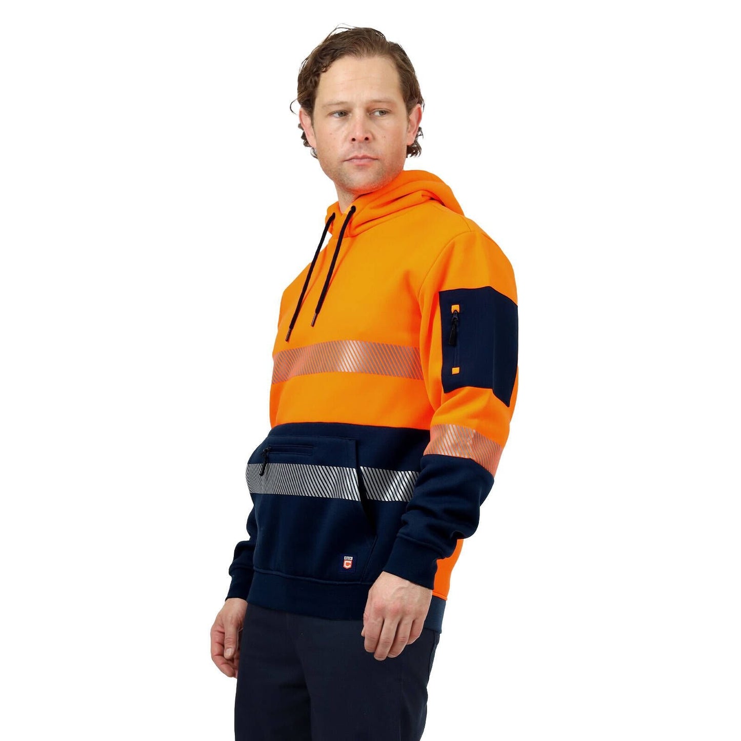 Citeco Orange Hi Vis Taped Hoodie - Large
