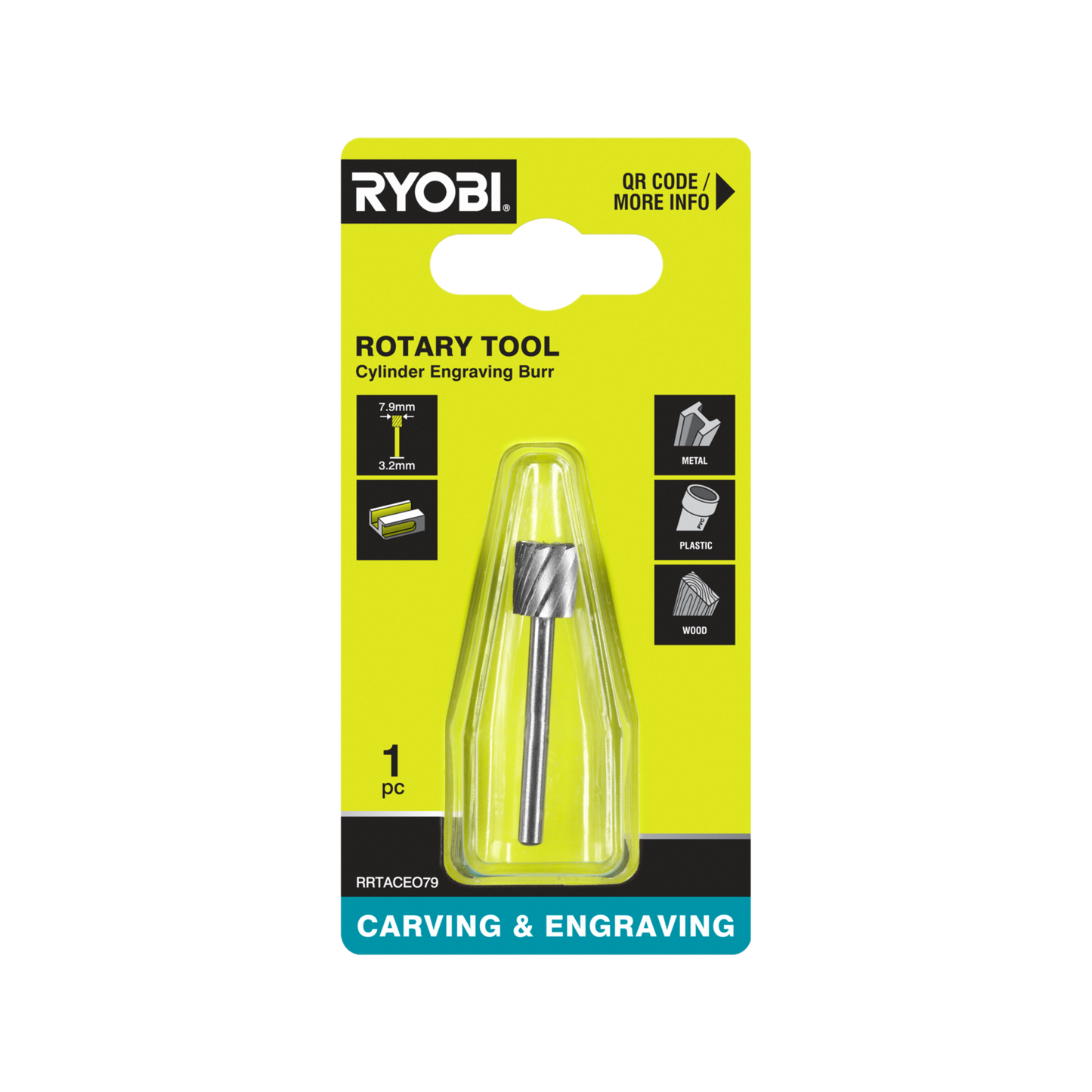 Ryobi Oval Engraving Burr - 7.9mm