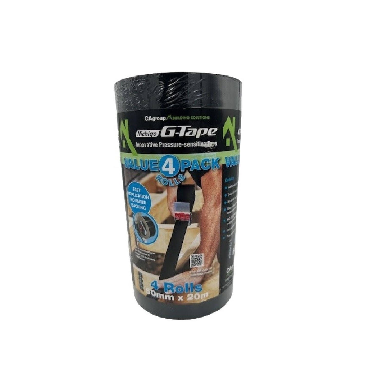 G Tape Bearer Protector - 50mm x 20m - Black - 4 Pack