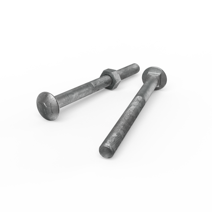 Zenith M8 x 100mm - Hot Dip Galvanised Cup Head Bolts & Nuts - 25 Pack