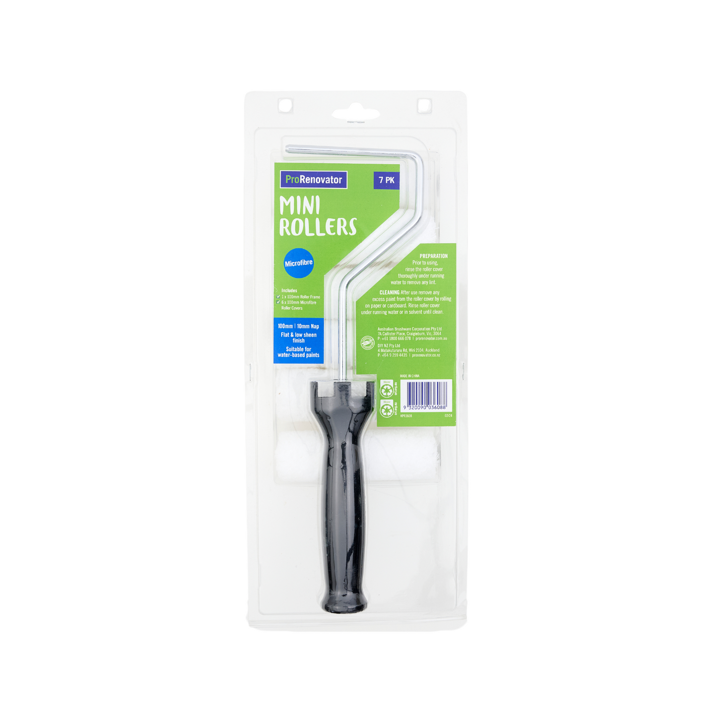 Pro Renovator Microfibre Mini Roller - 100mm - 7 Pack