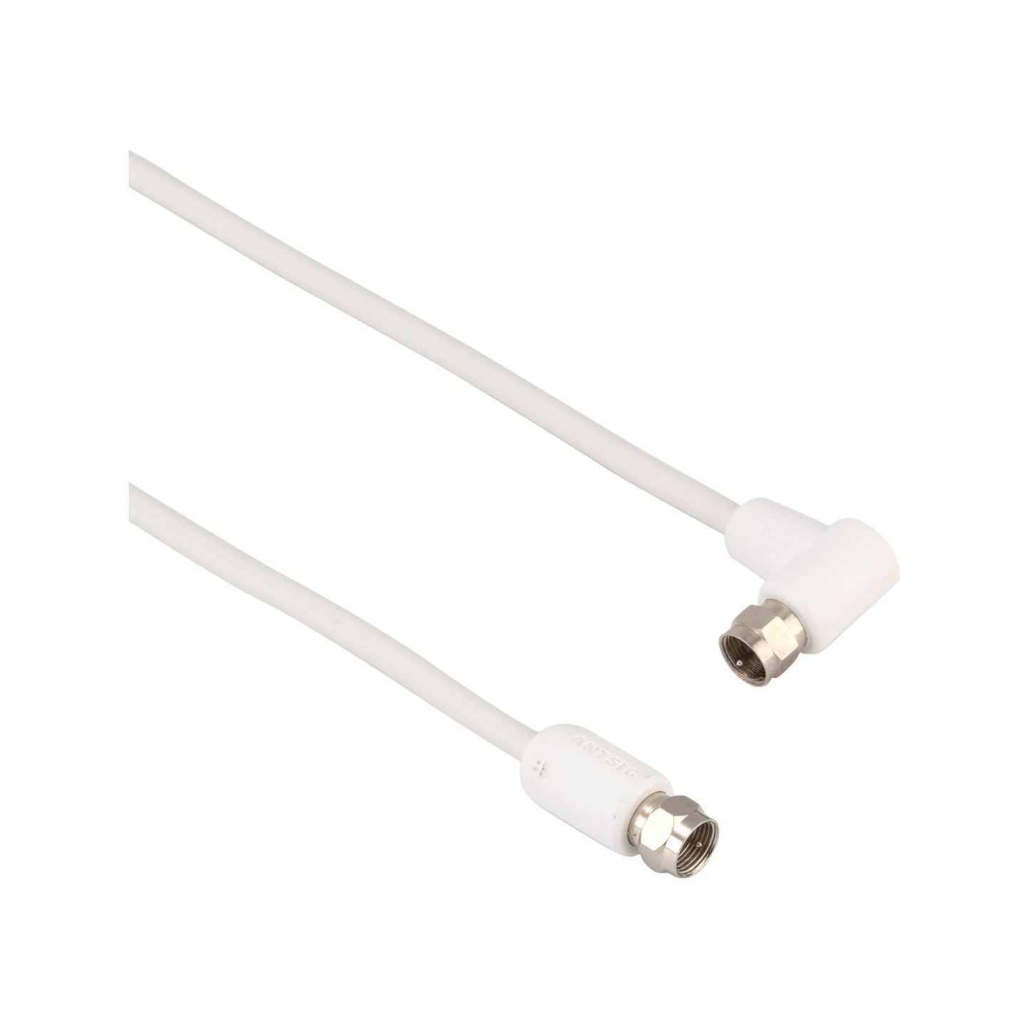 Antsig Right Angle F Type Male Antenna Cable - 2m - White