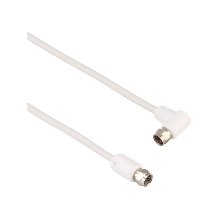 Antsig Right Angle F Type Male Antenna Cable White 2m