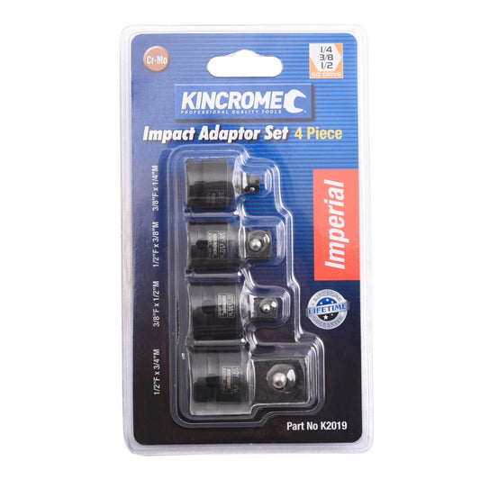 Kincrome 4 Piece Impact Adaptor Set - Cr-Mo Steel - Durable Design
