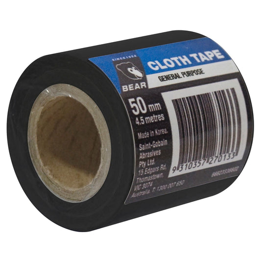Norton Bear Black Cloth Tape - 50mm x 4.5m
