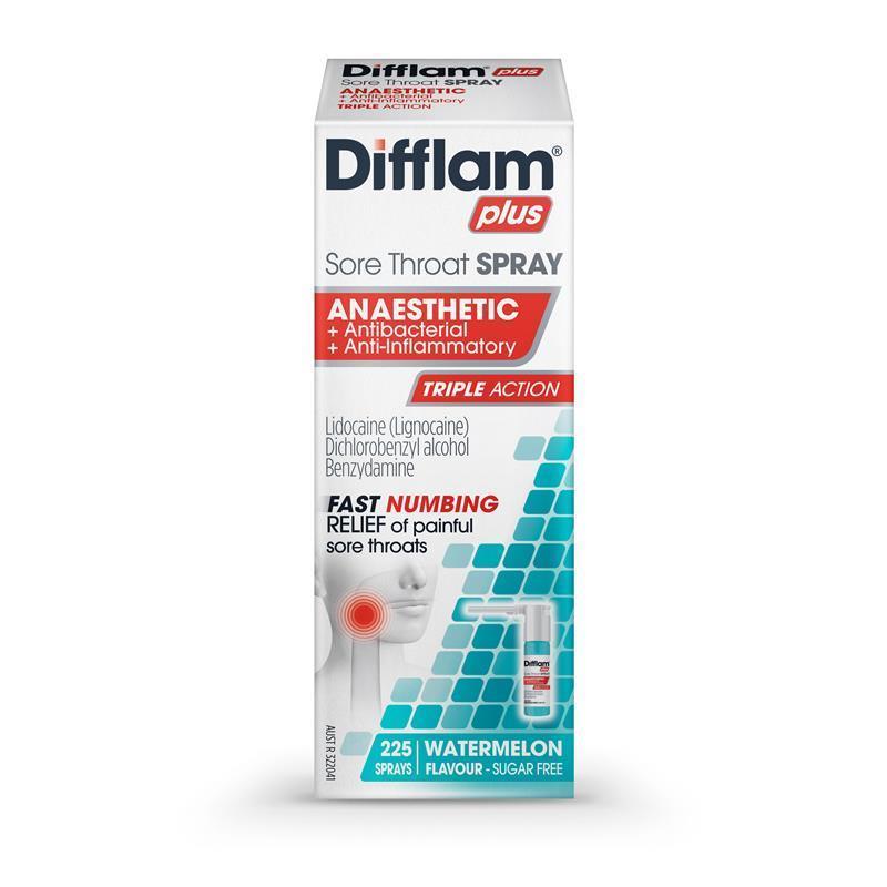 Difflam Plus Sore Throat Anaesthetic Spray Watermelon 30ml - Fast Relief
