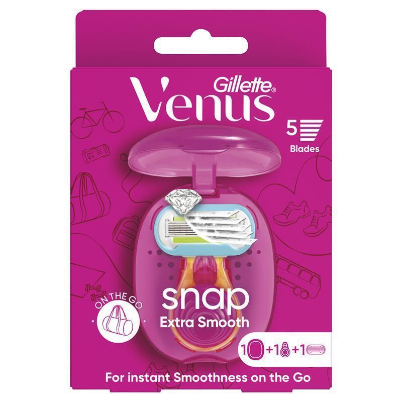 Gillette Venus Snap Extra Smooth Razor for Women - 1 Handle & 1 Refill Blade