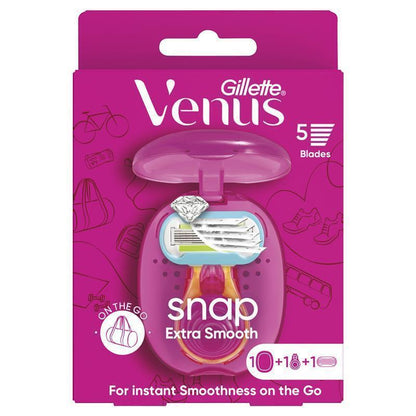 Gillette Venus Snap Extra Smooth Razor for Women - 1 Handle & 1 Refill Blade