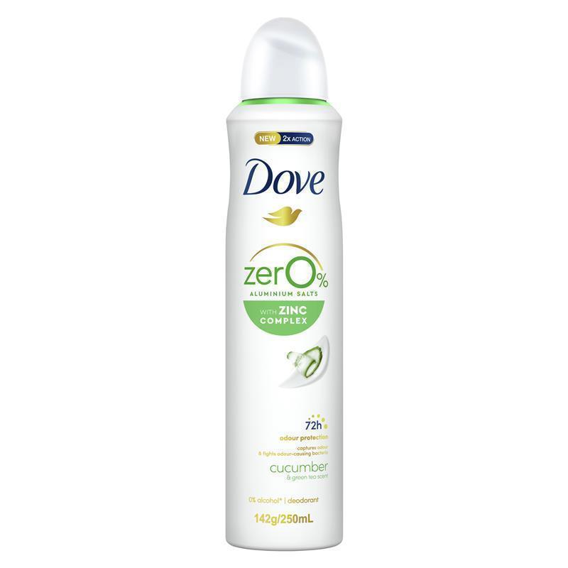 Dove Zero Aluminium Cucumber Deodorant 250ml - Fresh & Natural Protection