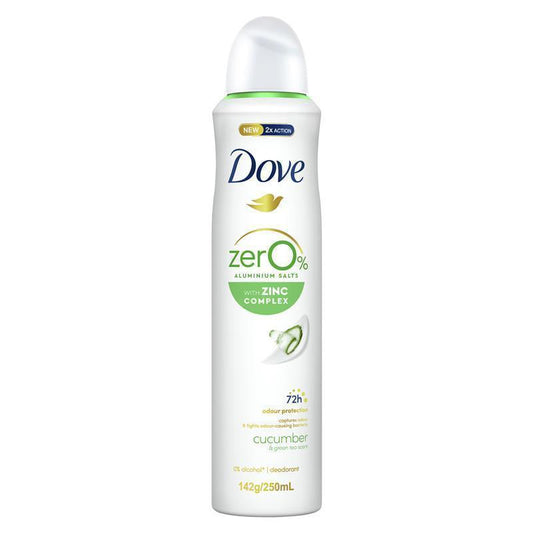 Dove Zero Aluminium Cucumber Deodorant 250ml - Fresh & Natural Protection
