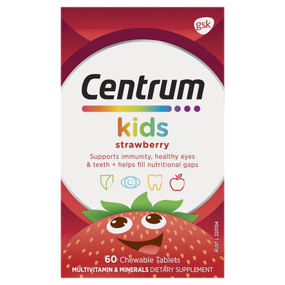 Centrum Kids Multi Vitamin 60 Strawberry Tablets