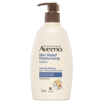 Aveeno Skin Relief Fragrance Free Moisturising Body Lotion 354mL - Hydrate & Soothe