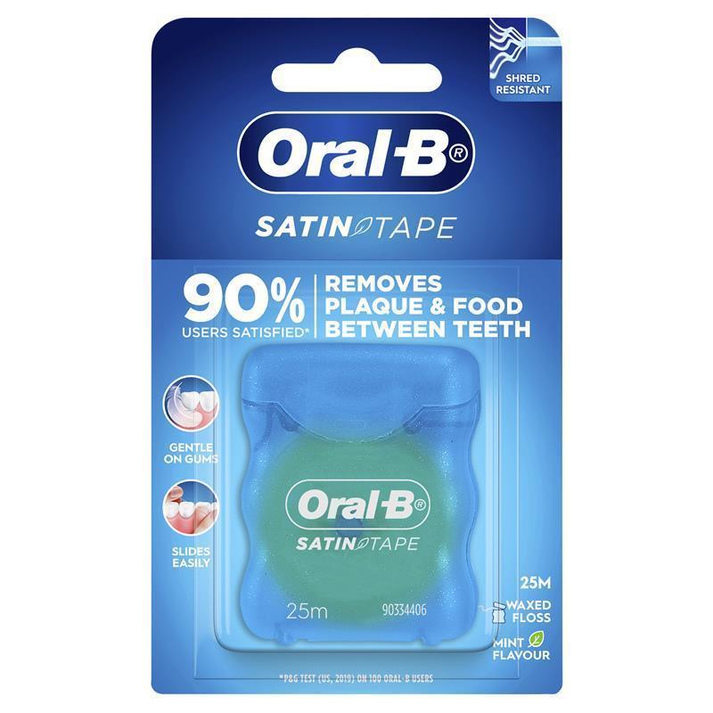 Oral-B Satin Tape Dental Floss - Mint Flavor, 25m
