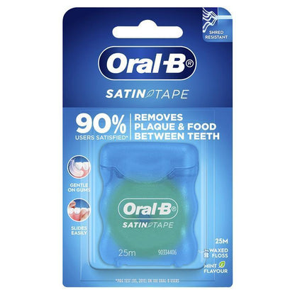 Oral-B Satin Tape Dental Floss - Mint Flavor, 25m