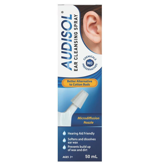 Audisol Ear Cleansing Spray 50ml - Gentle Ear Care Solution