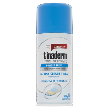 Canesten Tinaderm Powder Spray for Tinea and Ringworm - 100g