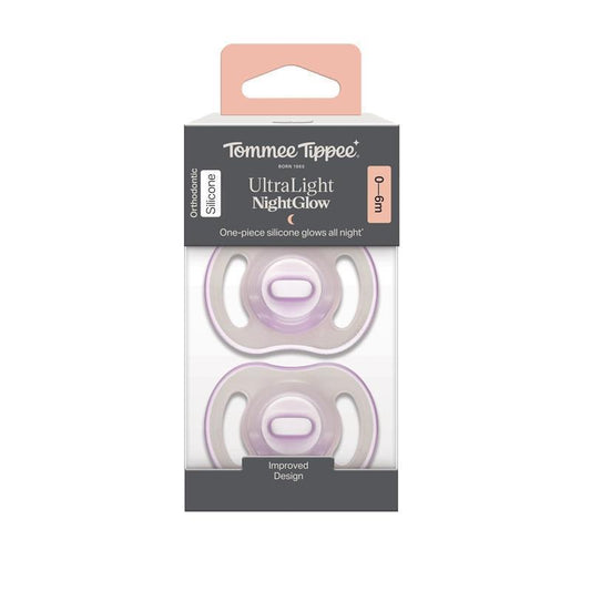 Tommee Tippee Ultralight Soother Night 0-6 Months 2 Pack