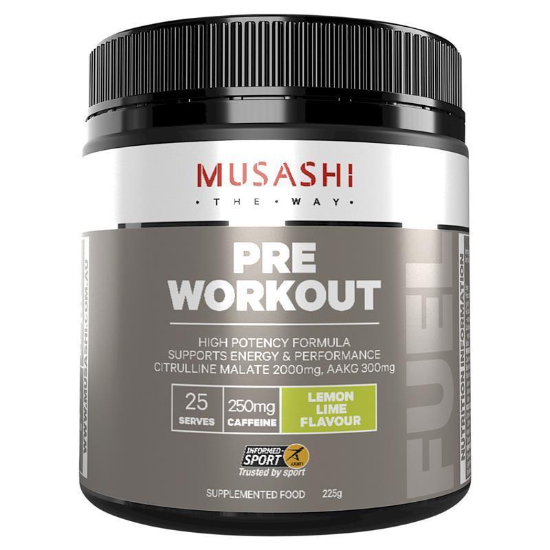 Musashi Pre Workout Lemon Lime - 225g