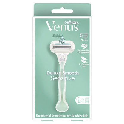 Gillette Venus Smooth Sensitive Razor Handle + 2 5-Blade Aloe Refills