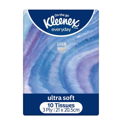 Kleenex Ultra Soft Pocket Tissues - 10 Tissues for On-the-Go Comfort