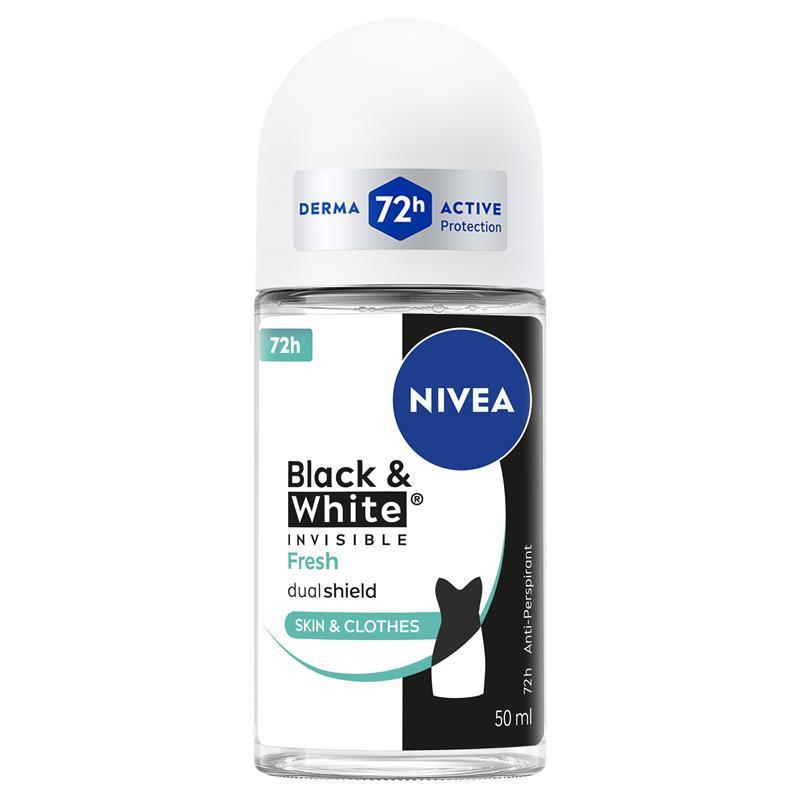 NIVEA Black & White Fresh Roll On Deodorant 72H Protection 50ml