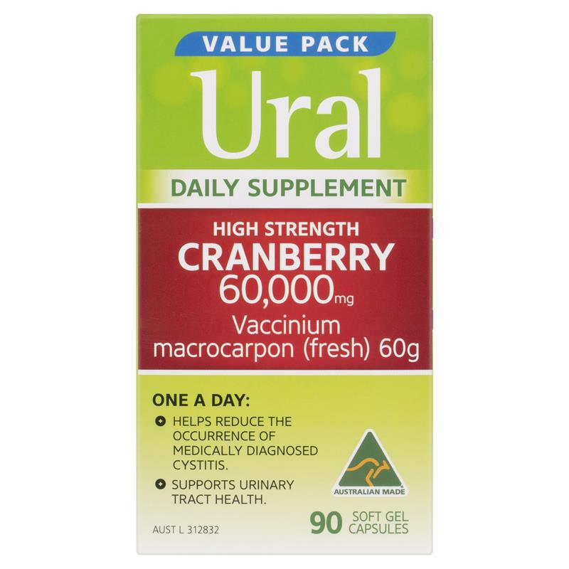URAL High Strength Cranberry 60000mg 90 Capsules