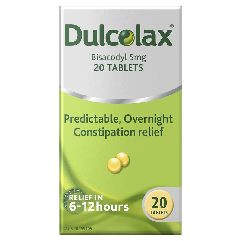 Dulcolax Laxatives 5mg - 20 Tablets for Overnight Relief