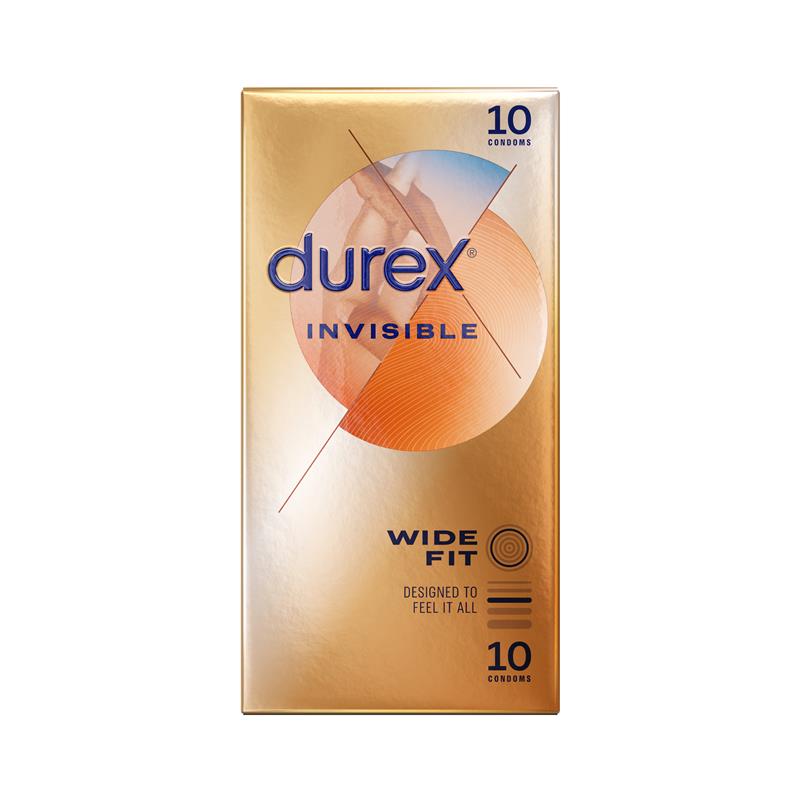 Durex Invisible Wide Fit Condoms - 10 Pack for Enhanced Comfort