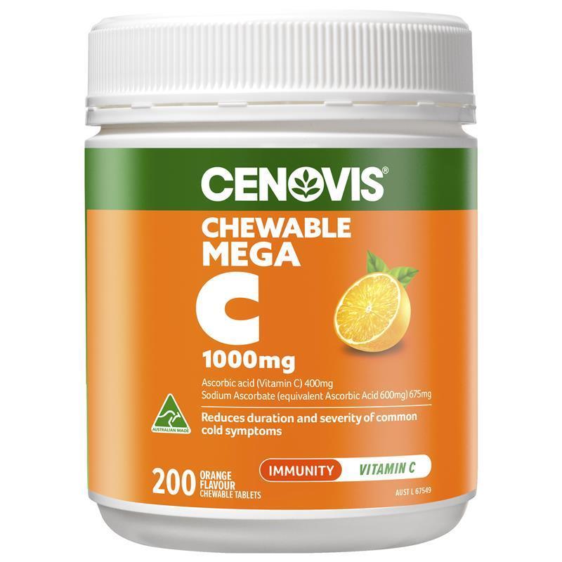Cenovis Chewable Mega C 1000mg 200 Tablets Exclusive Size