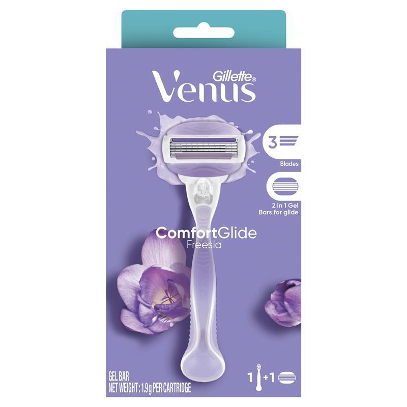 Gillette Venus ComfortGlide Fressia Razor Handle + 2 Blades