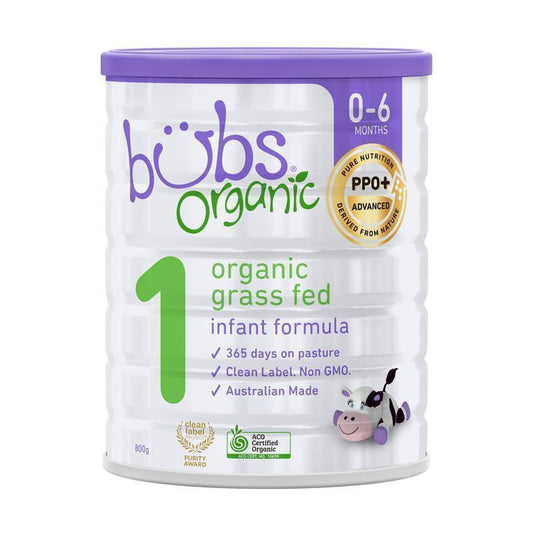 Bubs Organic Grass Fed Infant Milk Formula 800g - Gentle Nutrition for Babies