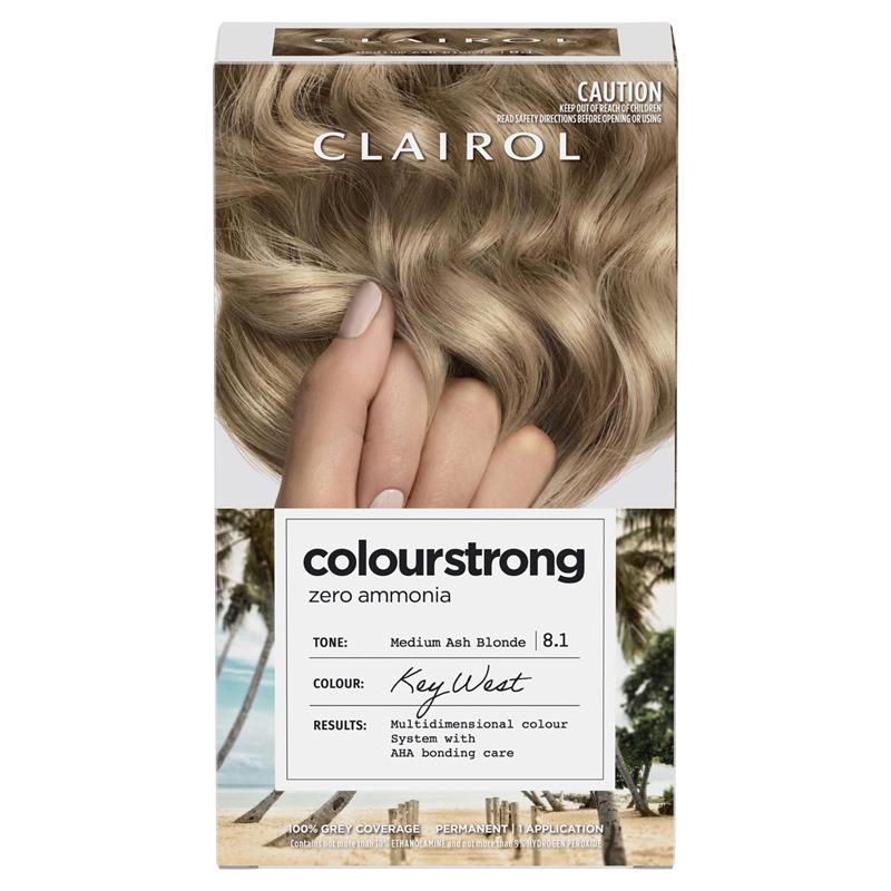 Clairol Colour Strong Permanent Colour Kit 8.1 Medium Ash Blonde - Ammonia Free