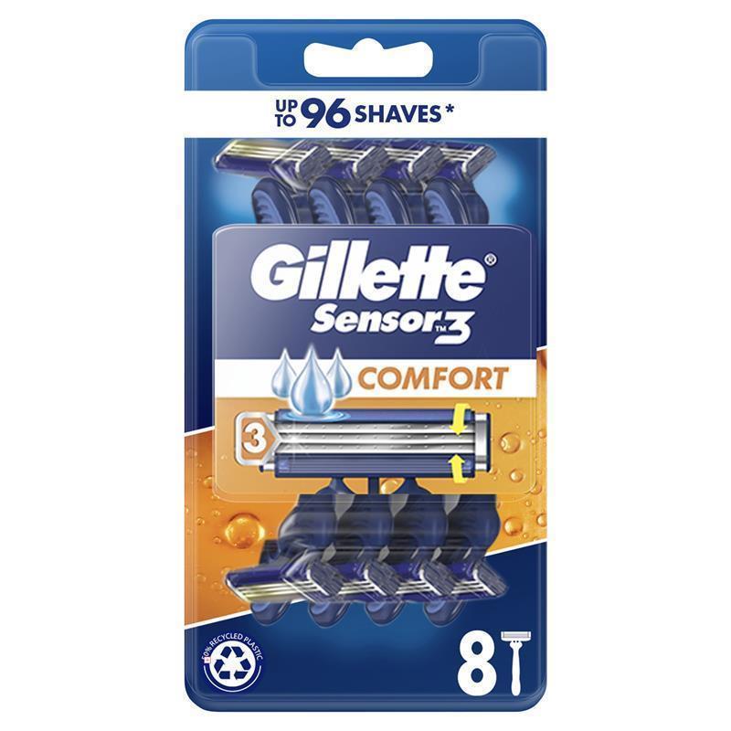 Gillette Sensor 3 Disposable Razors for Men - 8 Pack